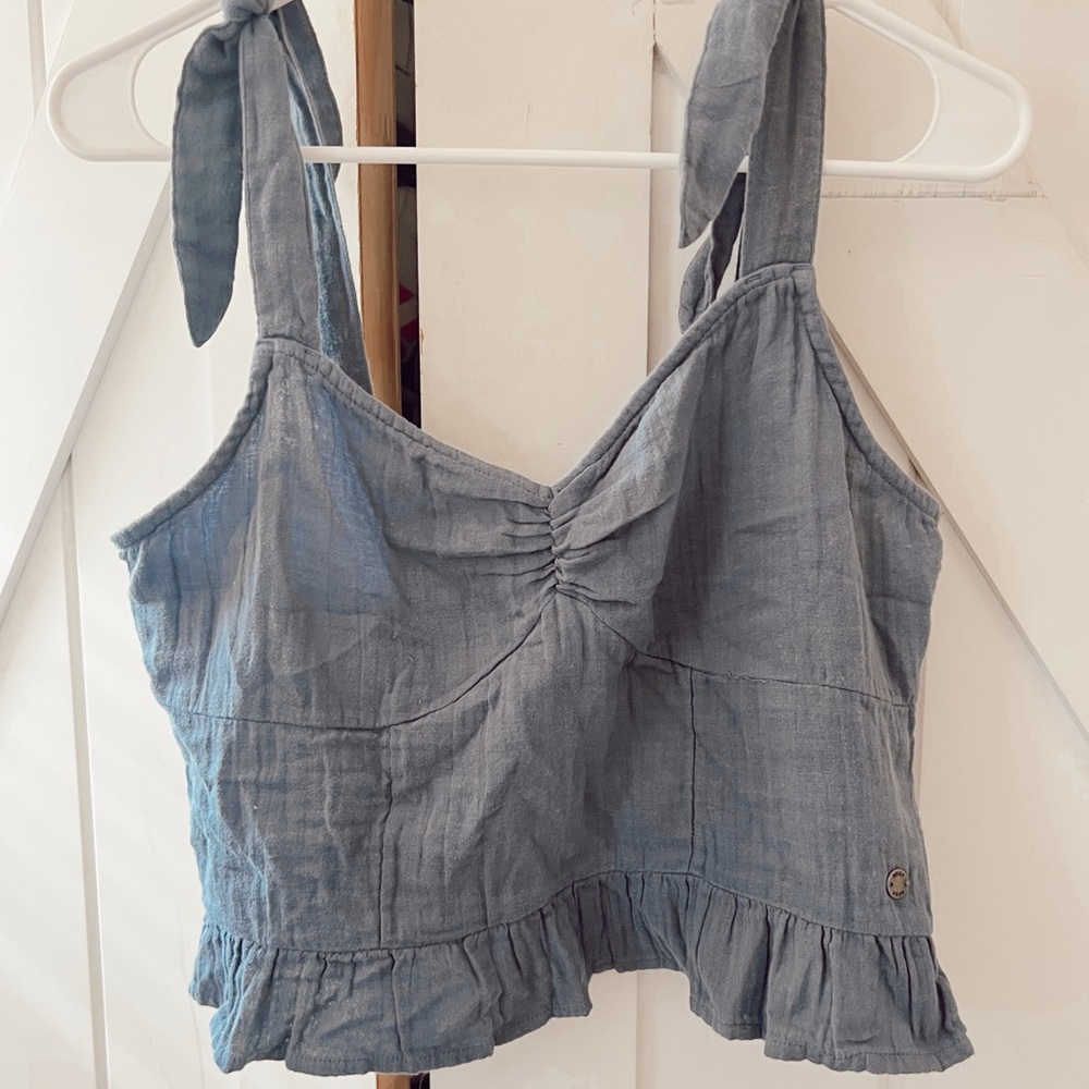 Roxy Tie Strap Blue Top NWT